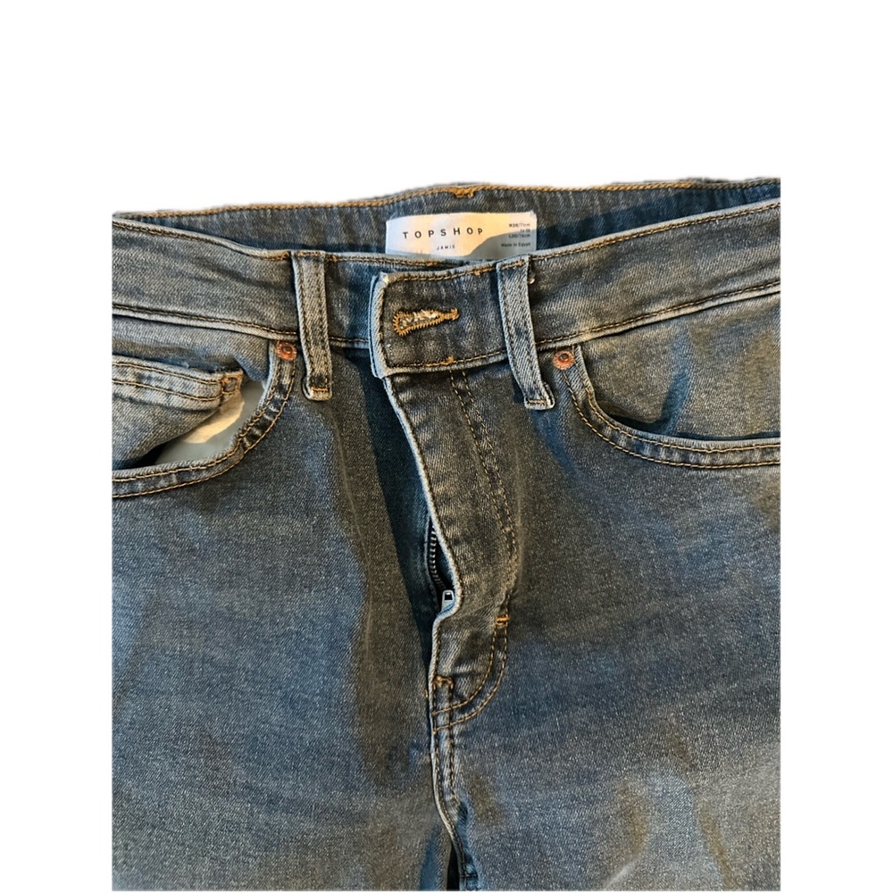 Topshop Blue Straight Leg Jeans - Picture 3 of 3